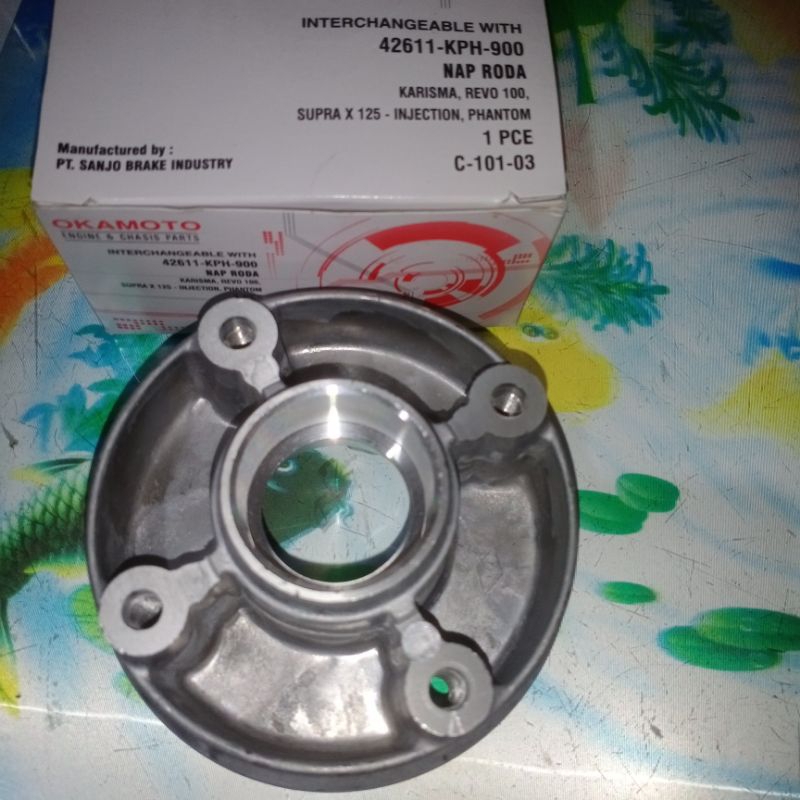 42611KPH900 Okamoto Naf roda gear gir belakang Honda supra x 125 rem tromol - karisma - Fit New - Re