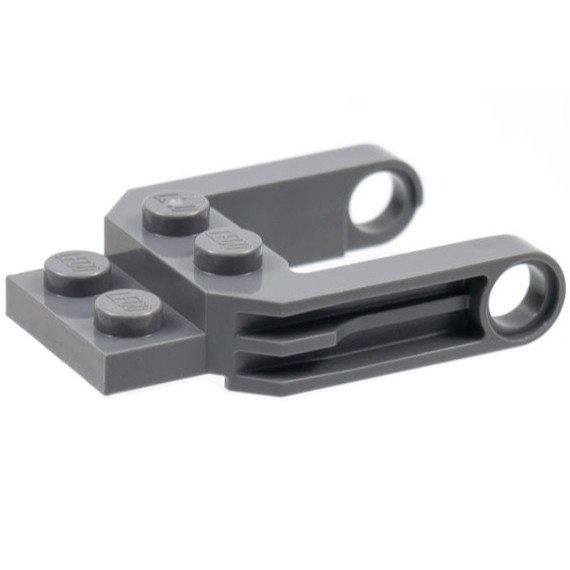 Lego Dark Bluish Gray Part 77598 Vehicle, Base 2 x 2 x 2/3 Wheel Fork with 2 Arms and Pin Holes