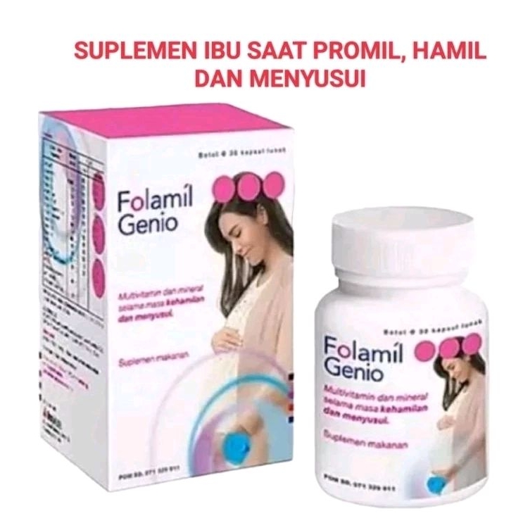 FOLAMIL GENIO isi 30 Softgel Vitamin PROMIL, Hamil dan Menyusui