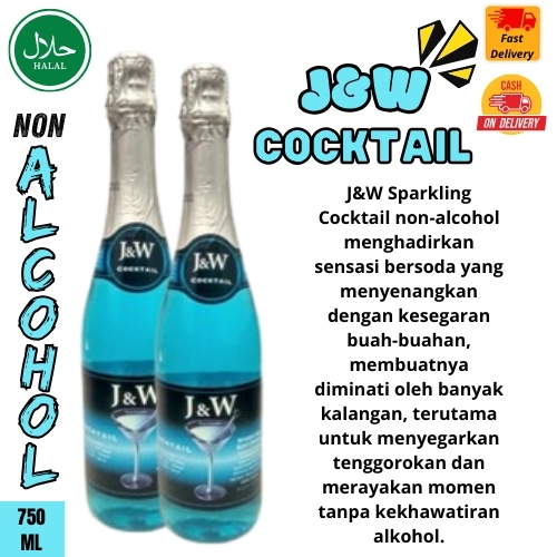 

Minuman J&W Sparkling Cocktail 750ml - Blue Non Alcohol