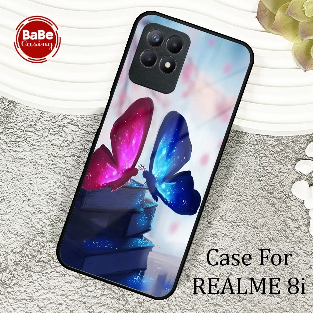 Case Realme 8i Terbaru - Casing Realme 8i - Motif Kupu kupu Hardcase Premium Glossy - Softcase Hp Re