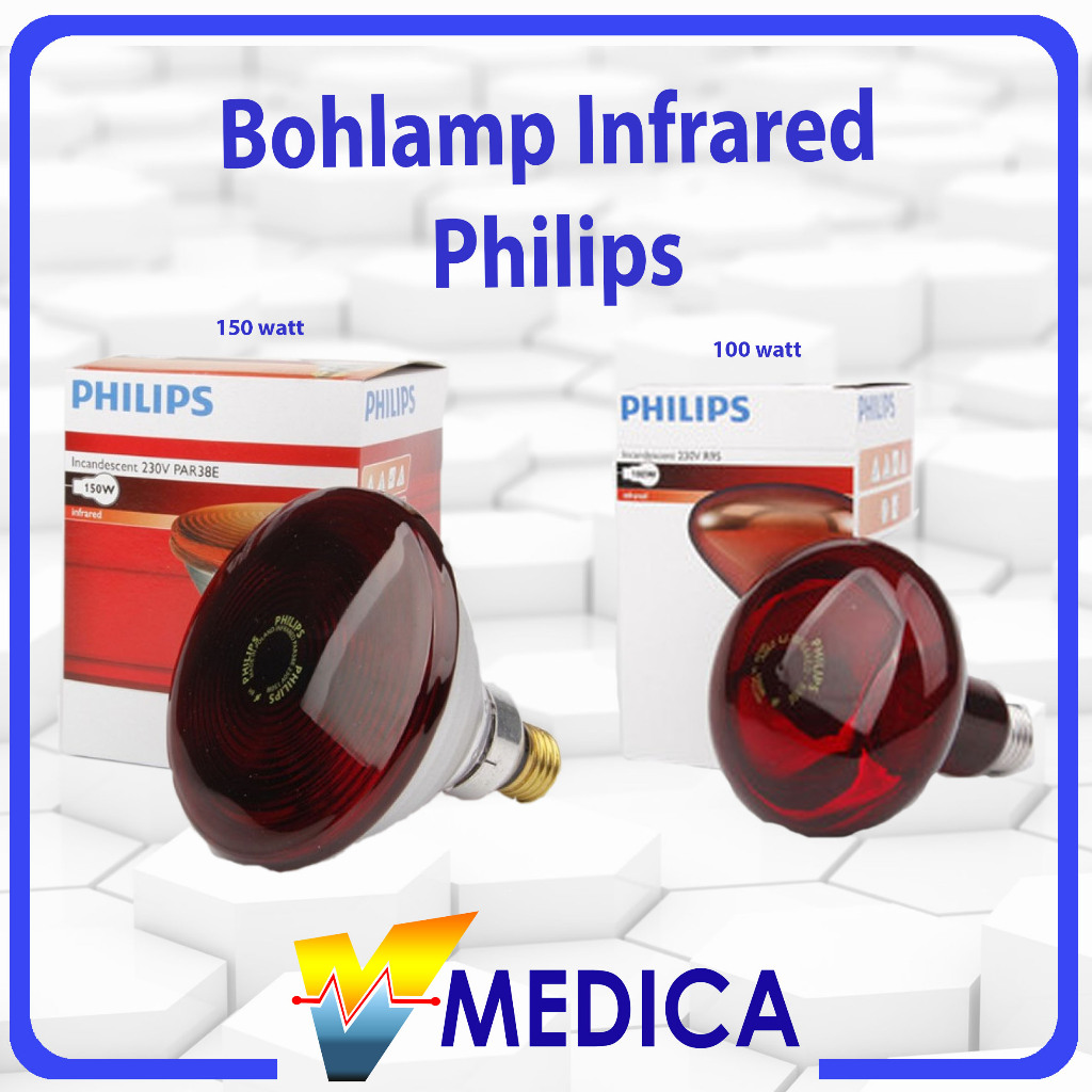 Bohlam Infrared Philips 100W& 150W / Lampu Terapi Infrared Merah