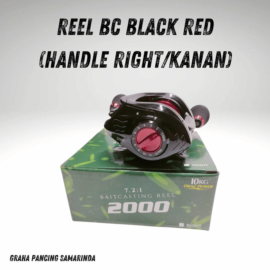 Reel BC 2000 Black Red (Handle Kanan)