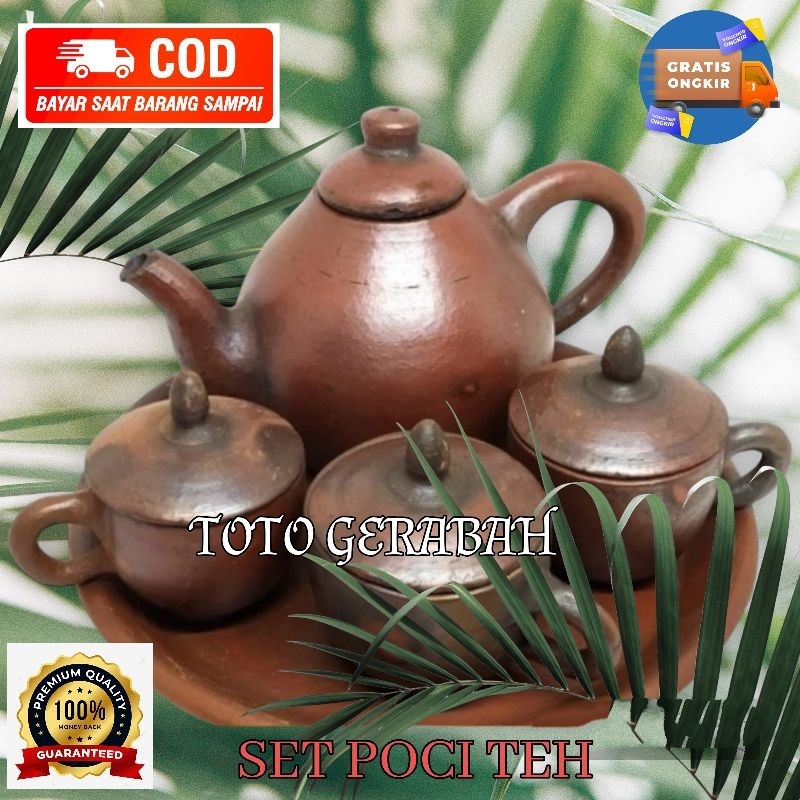 PROMO SET POCI TEH TANAH LIAT SET TEKO GERABAH TANAH LIAT NATURAL ALAMI