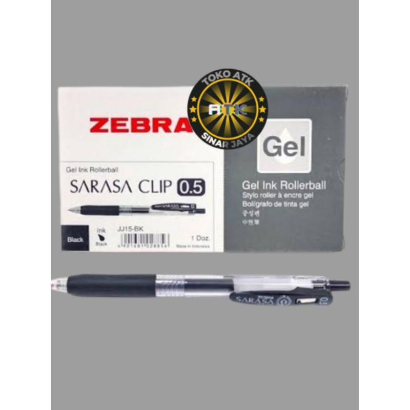 

pulpen sarasa zebra gel 0.5mm hitam 1 pcs