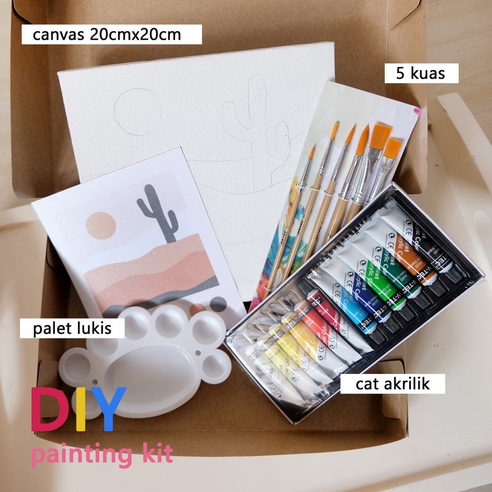 

KODE I7D9 Paket Melukis Aesthetic Paint By Number 2 x 2 painting kit Komplit