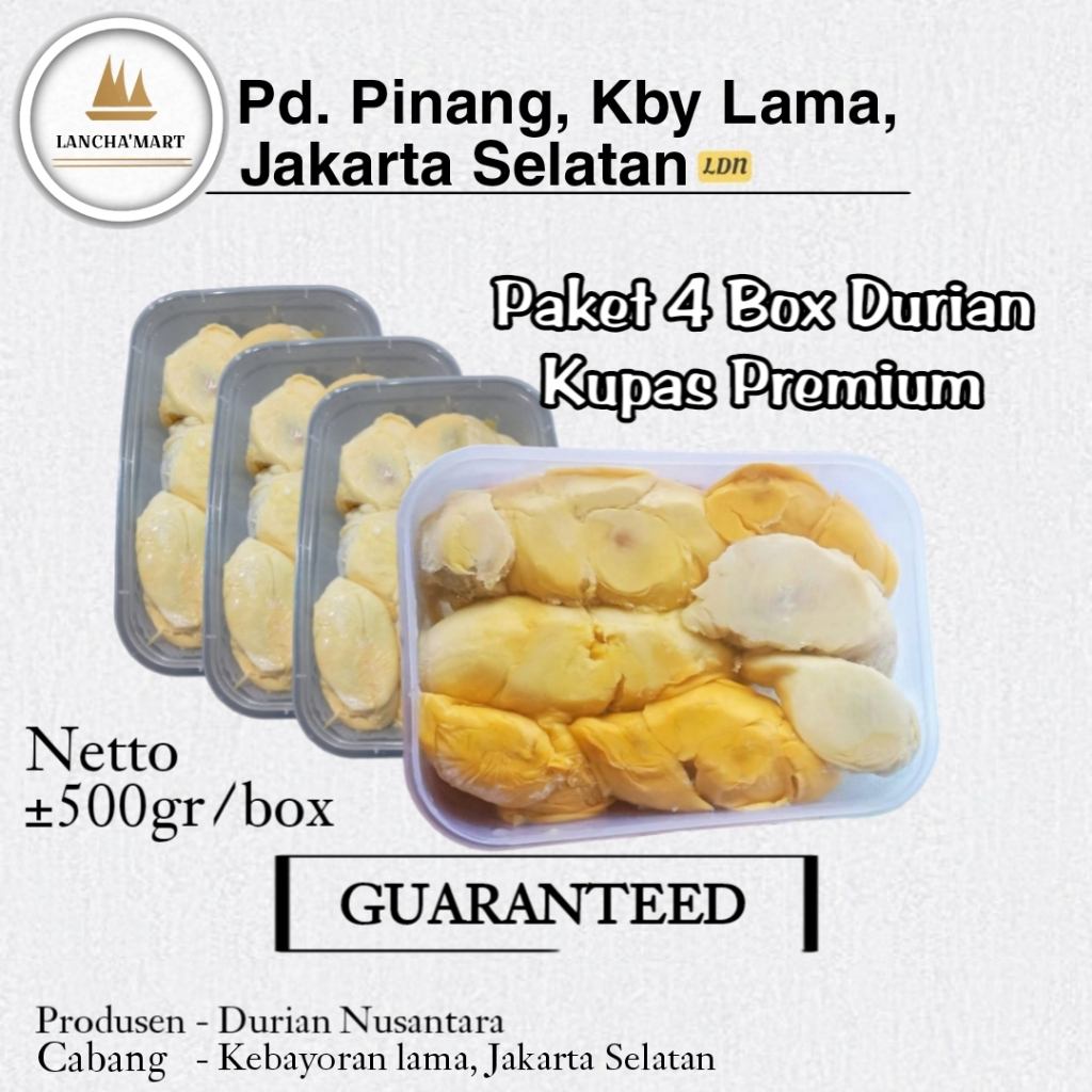 

JAMINAN MANIS LEGIT PAKET DURIAN MEDAN 4 BOX / BOX 500gr