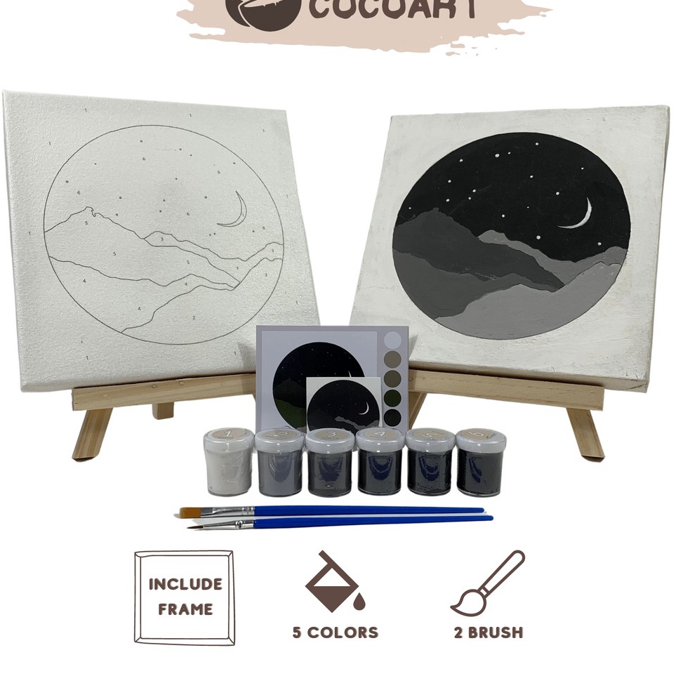 

KODE M6B Cocoartid Paint By Number Kit Crescent Moon I Kanvas 2 x 2 cm