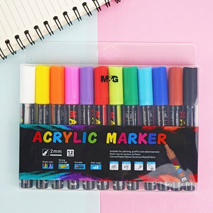 

KODE U8F8 MG Acrylic Marker Set MG Spidol Akrilik Set isi 5 12 Pcs MG Spidol Warna Set