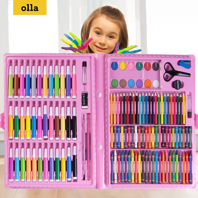 

KODE I9K5 Barangunik221 Art Set Isi 15 Pcs Pensil Warna Set Anak Crayon Full Set Alat Lukis Crayon Set 15Pcs