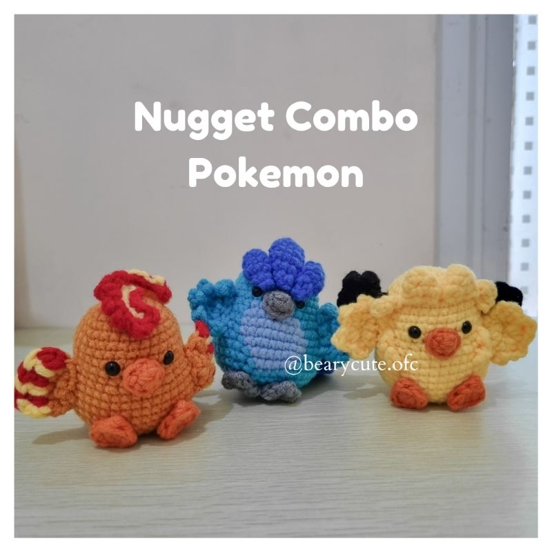 Boneka Rajut Amigurumi Pokemon | Articuno, Zapdos, Moltres