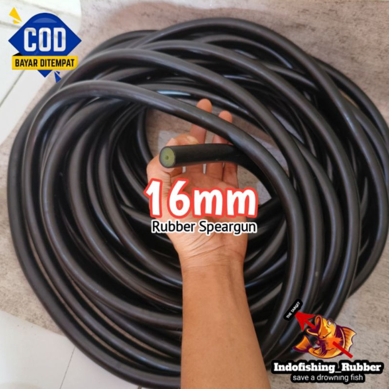 KODE I58G Karet Rubber Speargun 16mm diskon 316 Murah Khusus Panah Ikan Promo Black Dipped