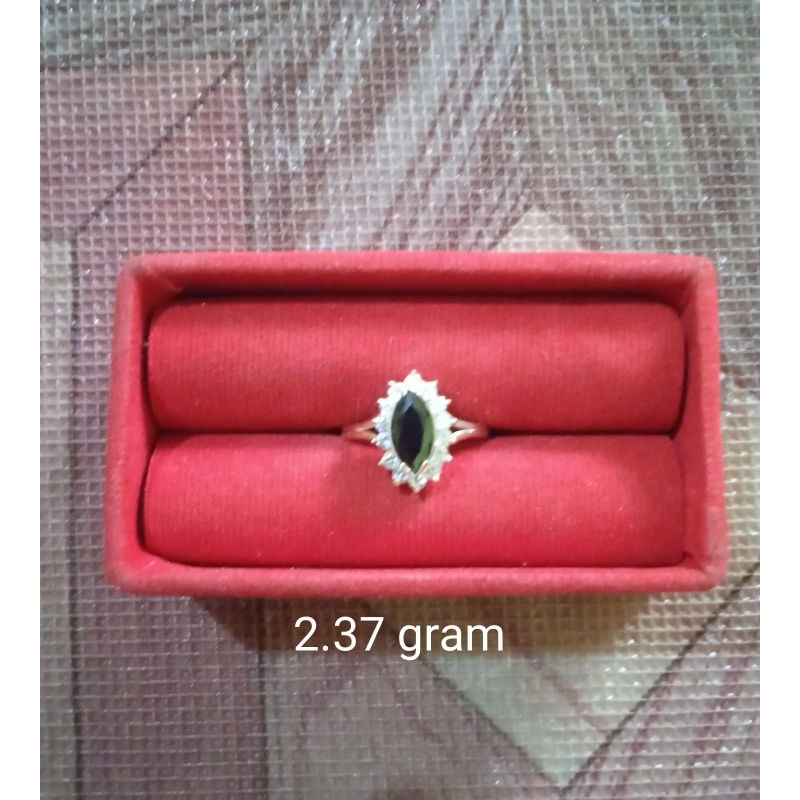 Cincin perak 925 berlian mata hitam