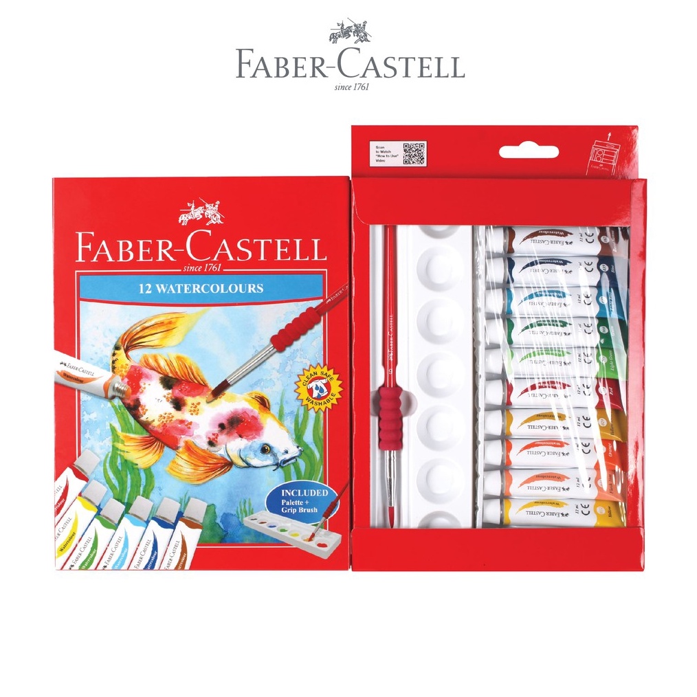 

KODE E7D5 FaberCastell Watercolour tube Cat Air 12 ml 12 colours