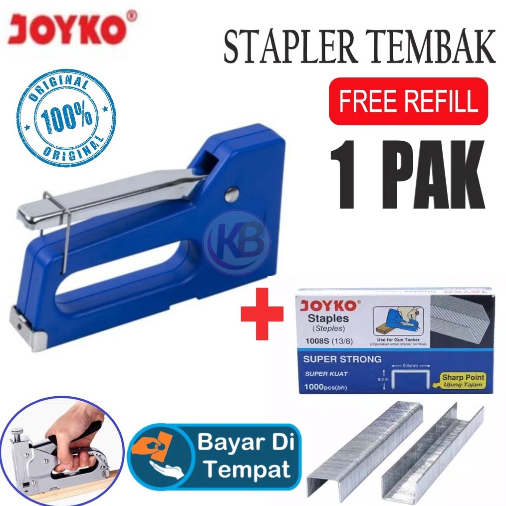 

KODE T5Y3 BONUS REFILL 1 PAK Staples Tembak Joyko GT7 Gun Tacker Gun Powerful Joyko Satu Gemilang