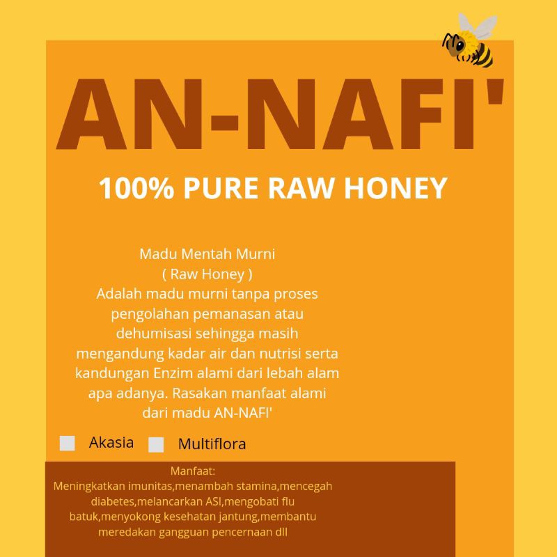 

MADU HUTAN MENTAH AN-NAFI' madu hutan Riau akasia