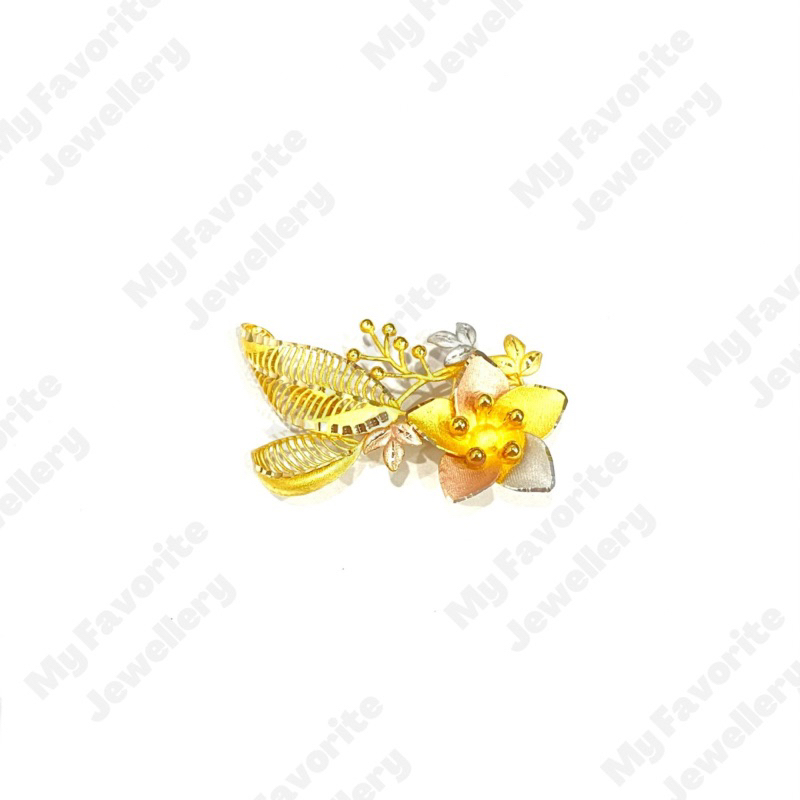 Bros Kembang Warna Emas Asli Kadar 700