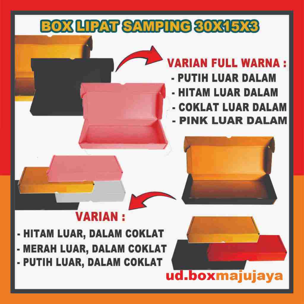 

(PAKET 10 PCS) Box 30x15x3 cm / Box Lipat Samping / Karton Polos / Box Pizza / Box Hampers