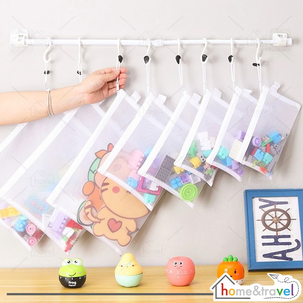 

SERBA SERBI HOVELSHOP Pouch Jaring Kosmetik Dompet Skincare Organizer Tempat Alat Mandi Travel Pencil Case Alat Tulis