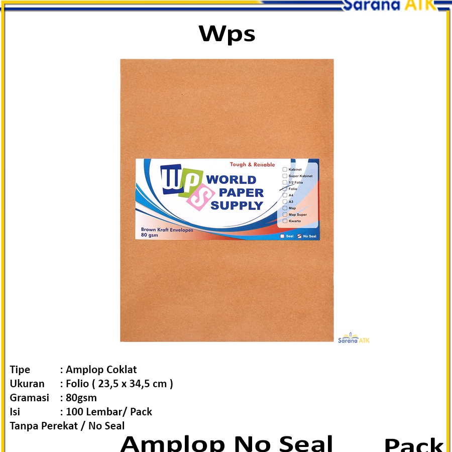 

KF7 WPS Amplop Coklat Ukuran Folio Pack