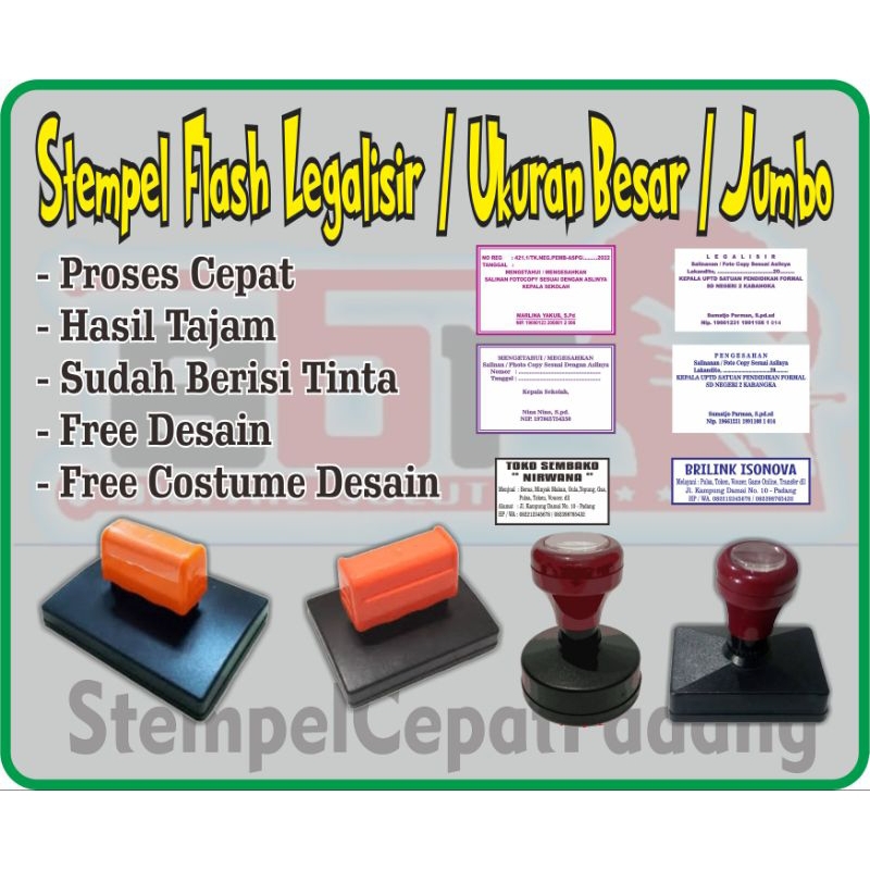 

STEMPEL FLASH LEGALISIR - STEMPEL FLASH BESAR/JUMBO MURAH!!! Free Desain,Murah & Cepat!!!