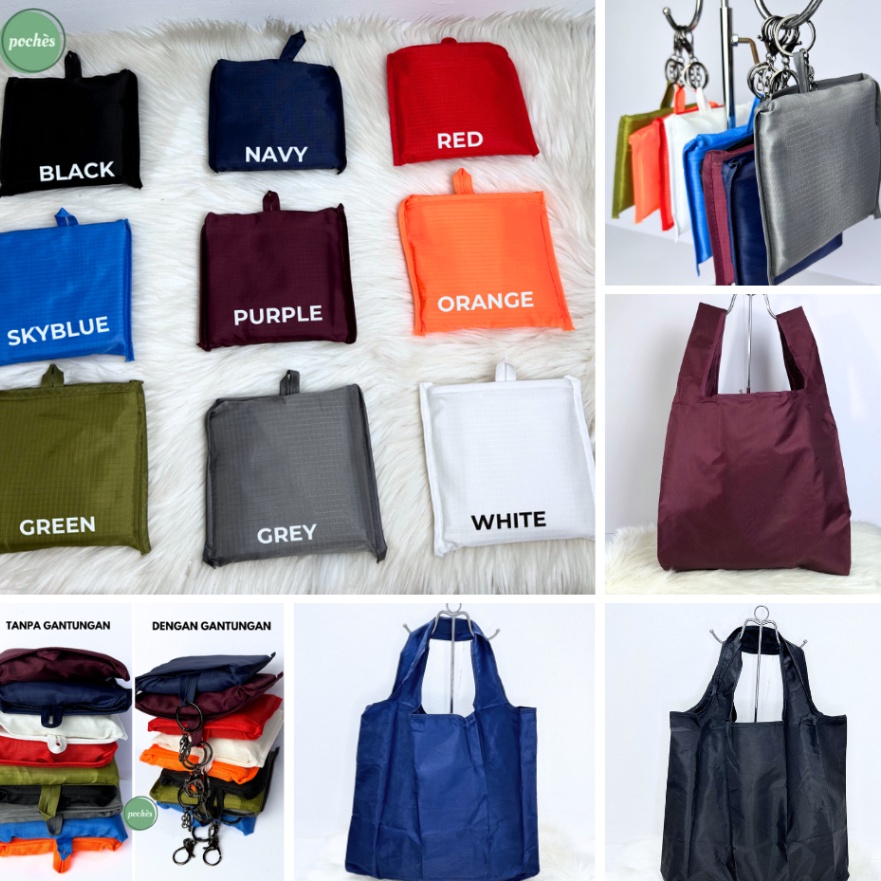 Harga Heboh TAS BELANJA LIPAT PARASUT POLOS 6 WARNA UKURAN JUMBO