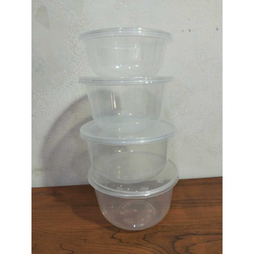 Thinwall Bulat 200ml 300ml 400ml 450ml / KCS Mangkok Plastik Cup Tempat Makanan / Mangkok Bulat Plas