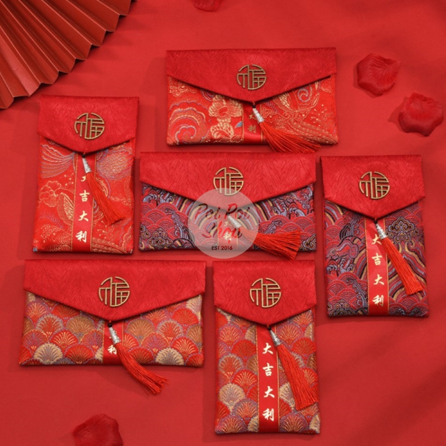 

FG2 Angpao Dompet Kain Embos Motif Sangjit 224 Sovenir Imlek CNY Dompet Uang Angpau Tradisional Sangjit Wedding Souvenir Imlek