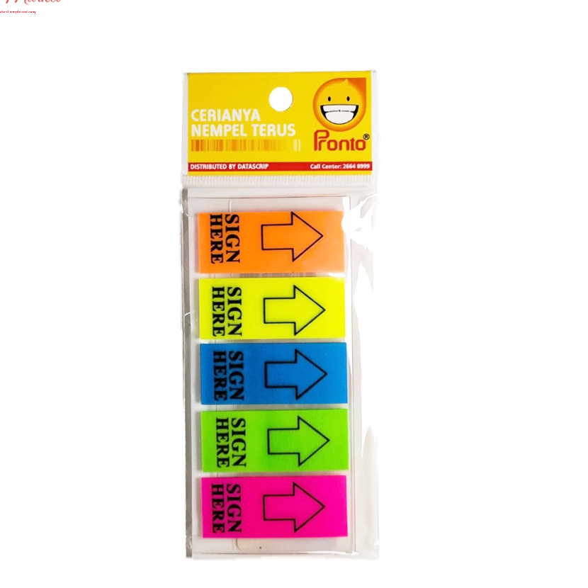 

KF7 Sticknotes Sn Here Pronto 5 Warna Penanda Tanngan
