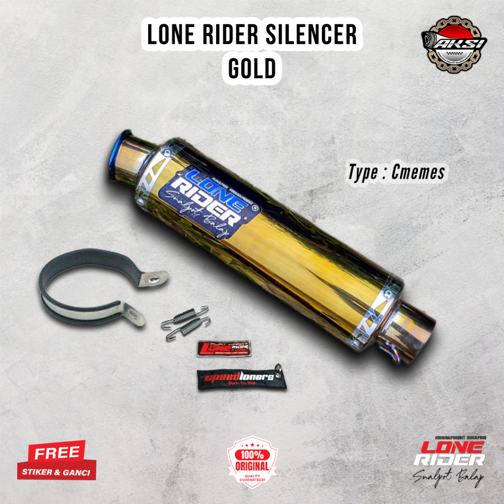 ORIGINAL LONE RIDER Silencer Cmemes Gold - Knalpot Racing Lone Rider
