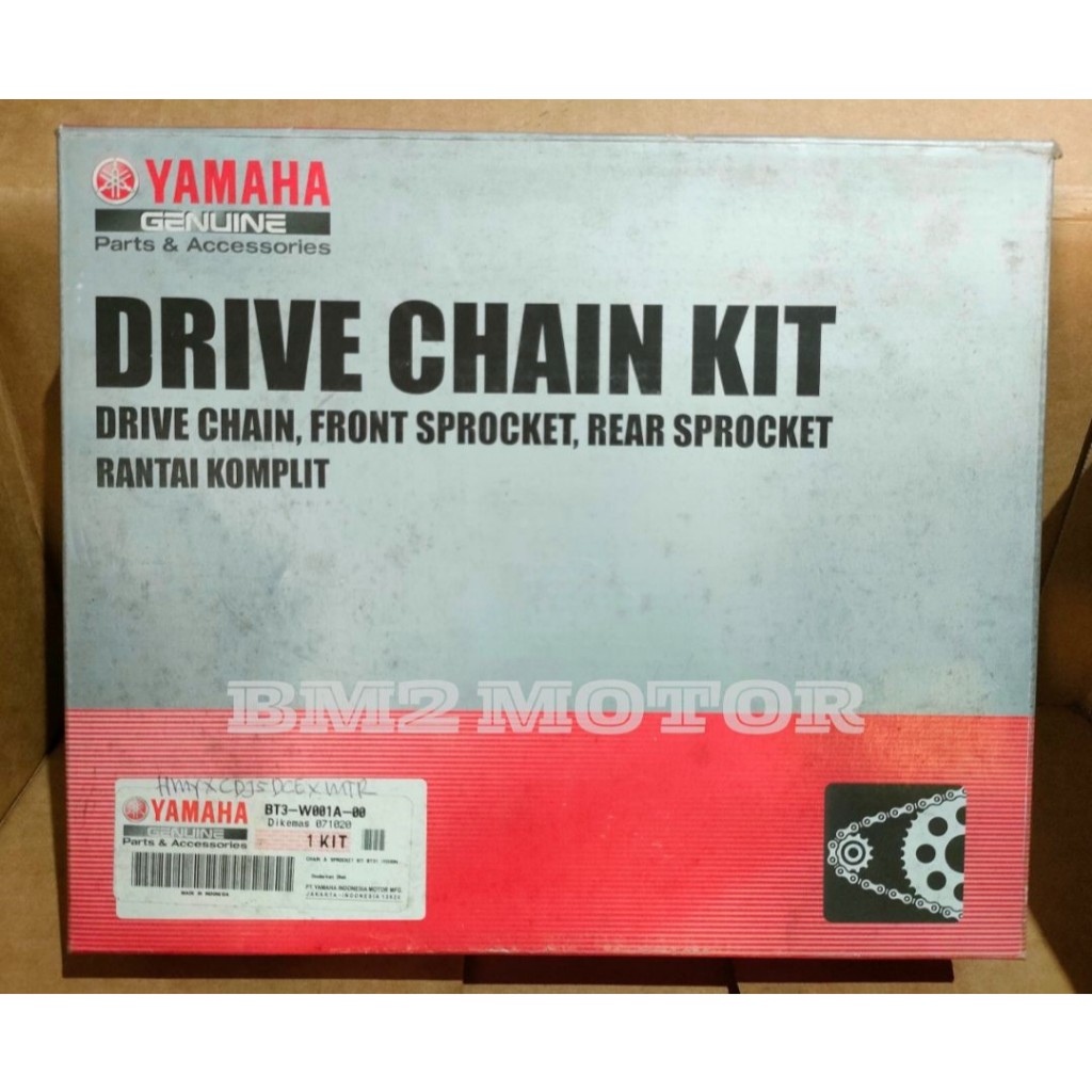 GEAR SET+RANTAI YAMAHA BT3-W001A-00/VIXION R 520H/ 100% ORIGINAL YAMAHA
