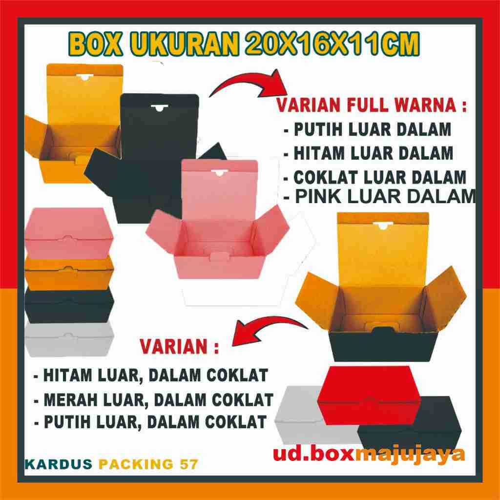 

(PAKET 5 PCS) Box 20x16x11 cm / Box Sliplock / Kardus Polos / Karton