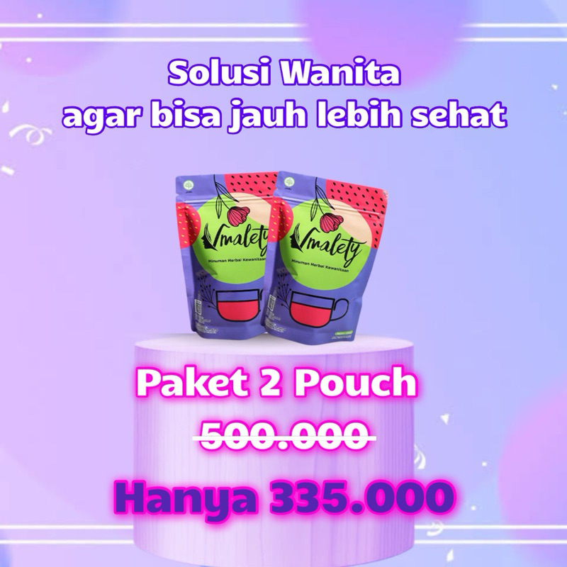 

Vmalety 2 pouch - Minuman herbal kewanitaan rasa mixberry | mengatasi siklus haid tidak lancar | sakit nyeri haid | keputihan | promil | dan masalah kewanitaan lainnya