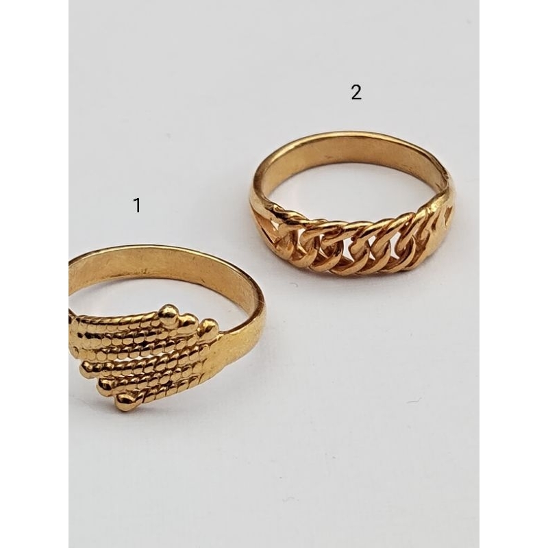 Cincin perak Murni sepuh kuning 925