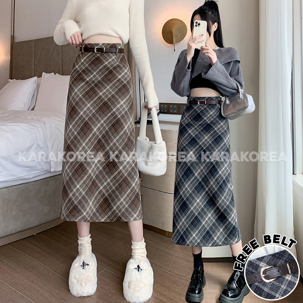 511 Xcross Long Skirt with belt ROK BIG SIZE ROK JUMBO rok midi korean style ROK KOREAN STYLE JUMBO 