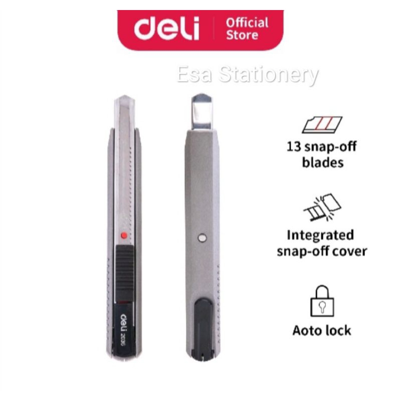 

Deli E2036 Cutter dengan pisau baja SK5 memudahkan untuk memotong