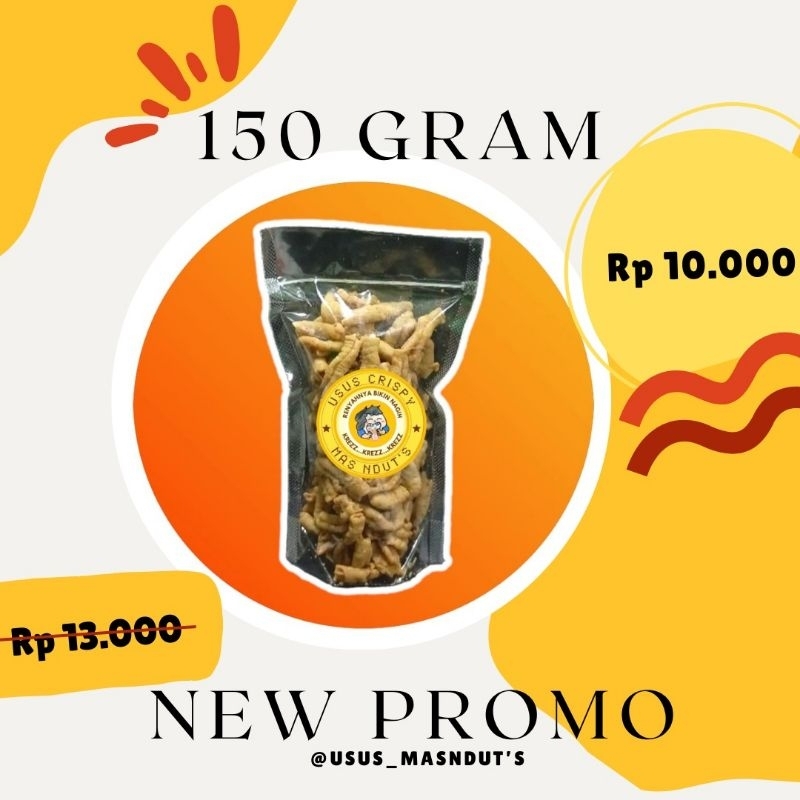 

Usus Ayam Crispy 150 Gram Free Bubble dan Kardus