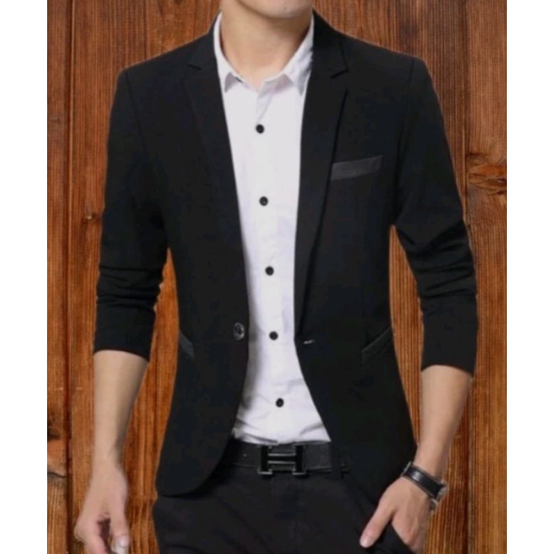 jas resmi jas nikah jas wisuda jas formal BLAZER PRIA BLACK TWIST
