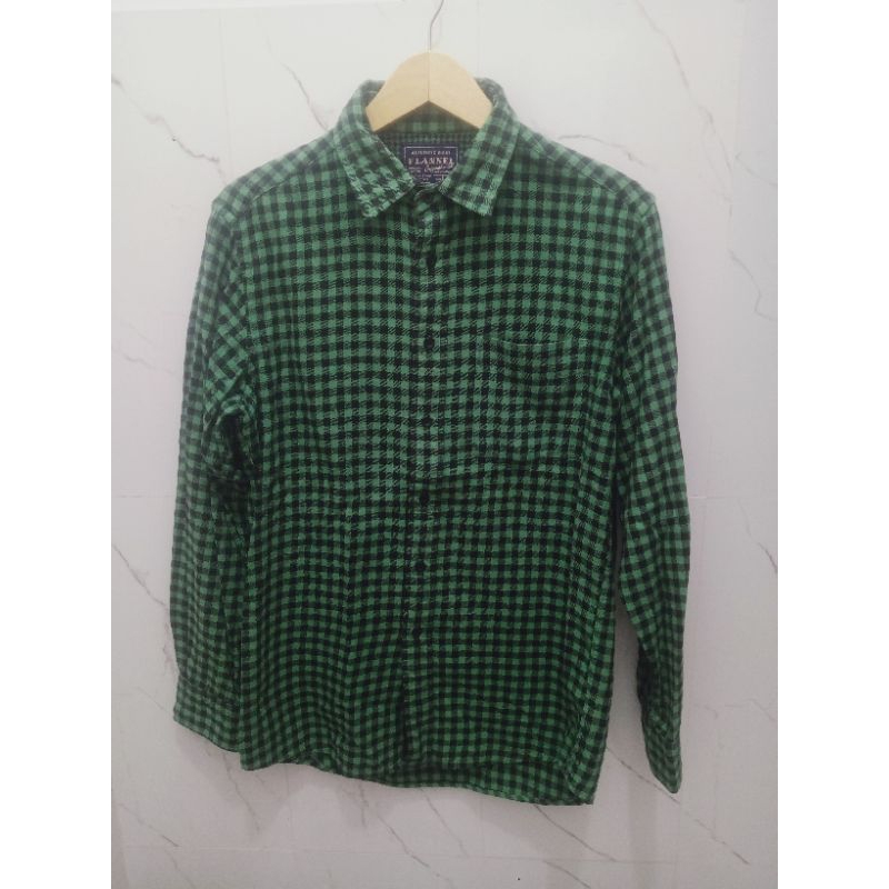 Kemeja Flanel UNIQLO Pria lengan panjang Size M Original