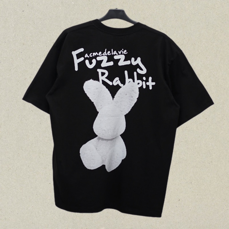Adlv Acme De La Vie Fuzzy Rabbit Tee in Black Kaos Pria dan Wanita Original