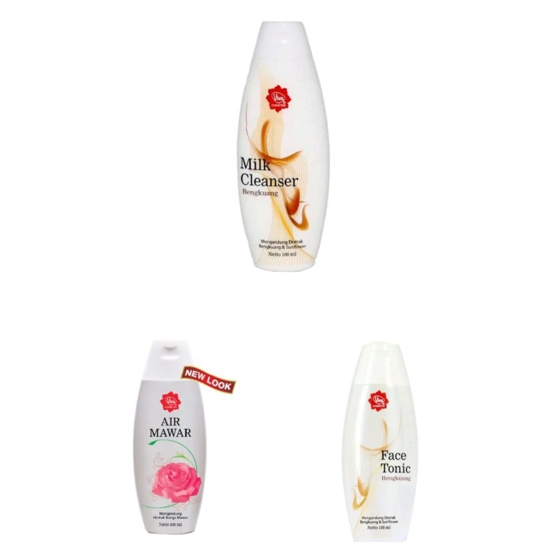 VIVA FACE TONIC BENGKOANG 100ML||VIVA MILK CLEANSER BENGKOANG 100ML||VIVA PENYEGAR AIR MAWAR 100 ML|