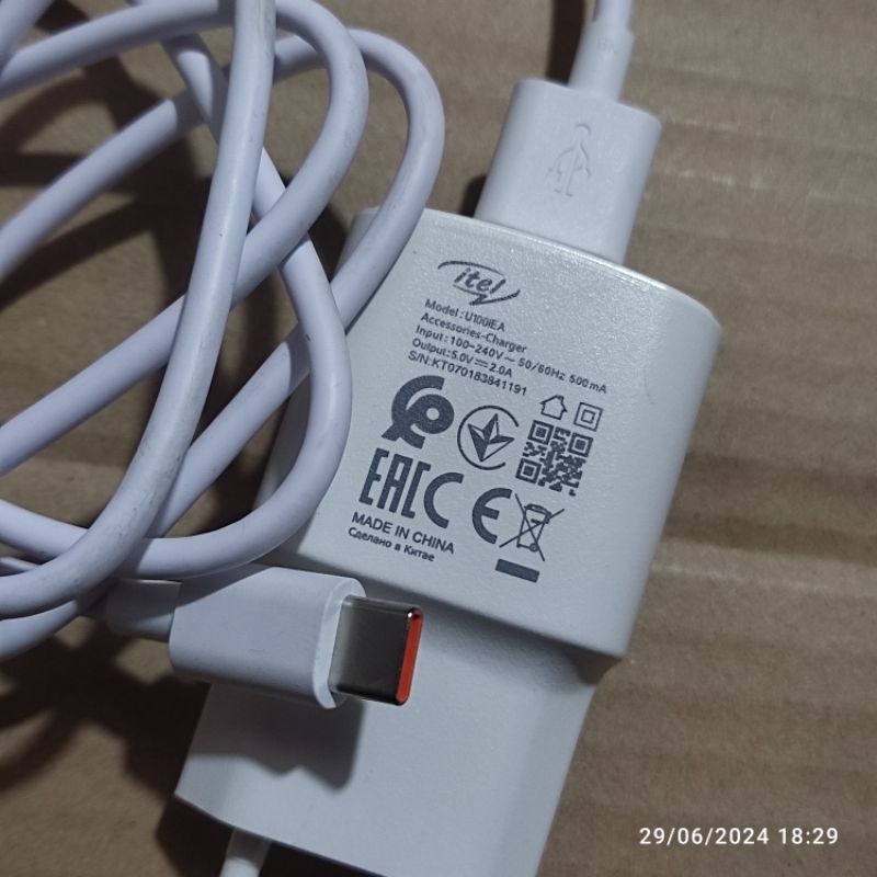 Charger ITEL S23 / A70. Asli Original Resmi Itel