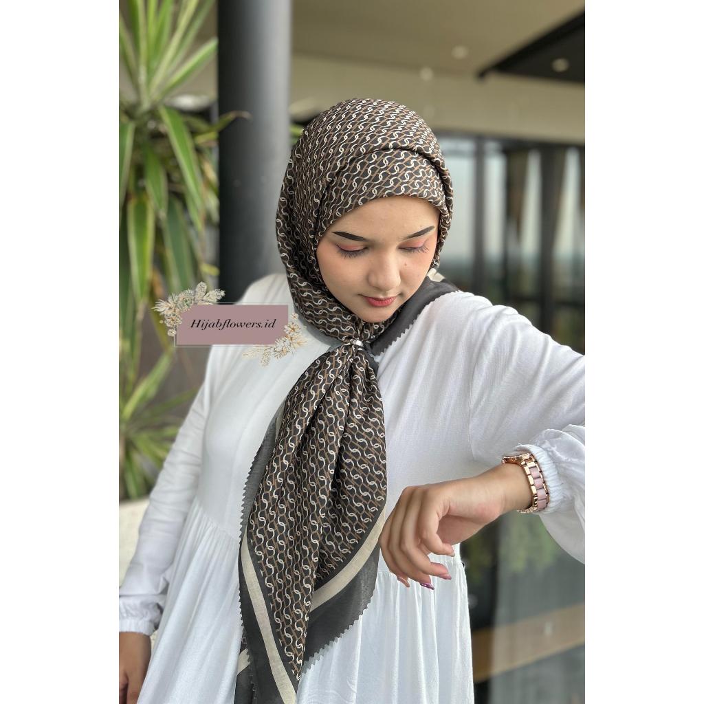 hijab dazle rose petal pattern scarf monogram pattern scarf voal premium