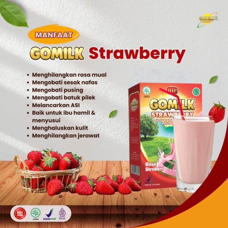 

Susu Etawa Gomilk rasa stroberi free Hadiah