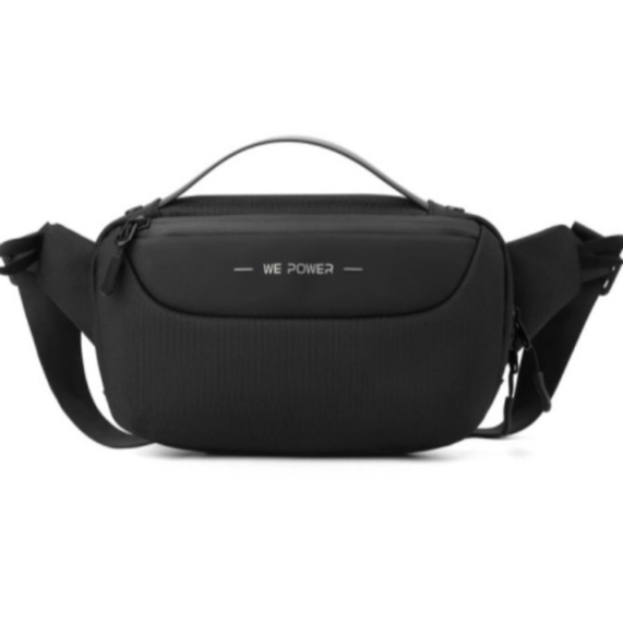 Unik We Power Tas Pria Waist bag Import Tas Pinggang Pria Trendy Waterproof - Hitam Berkualitas