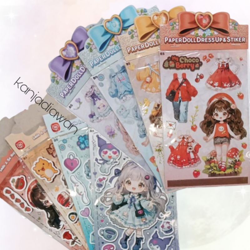 Stiker Anime Dress Up Sticker Kawaii