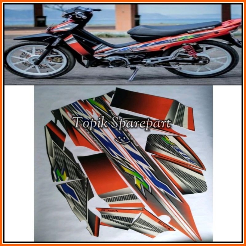 stiker striping Yamaha f1zr 2004 hitam oren