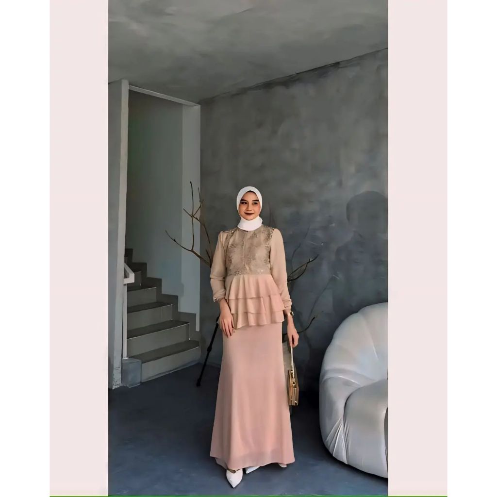 Gamis Pesta Model Terbaru Myesha Dress Mermaid Baju Kondangan Pakaian Wanita Kekinian Seragaman Duyu