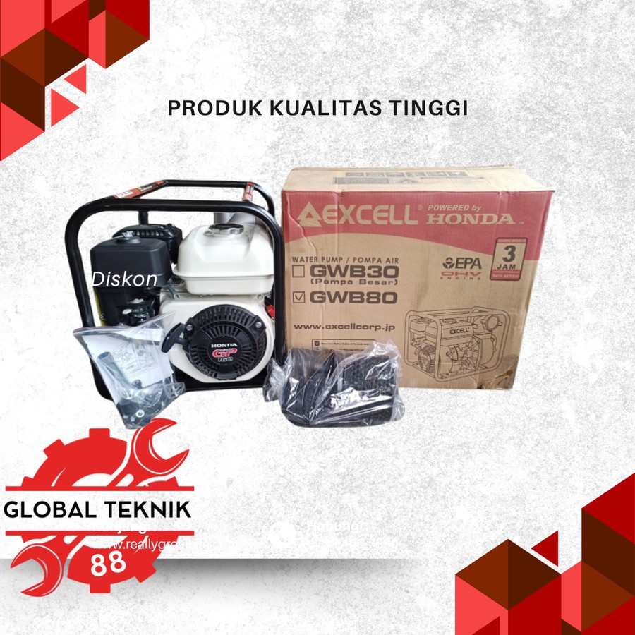 Mesin Pompa Air Alkon Honda Excell GWB80 (3dim)