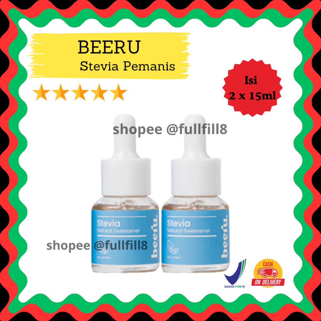 

(DAPAT 2 PCS) - BEERU Stevia Natural Sweetener 15ml - Pemanis Alami 0 Kalori